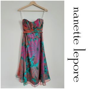 Nanette Lepore Strapless Silk Dress